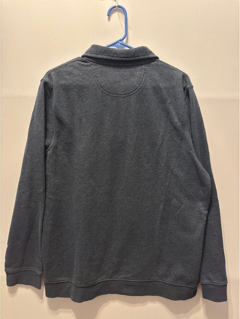 Croft and Barrow Extra Soft Dark Gray Quarter Zip Pullover Sweatshirt - Picture 2 of 7